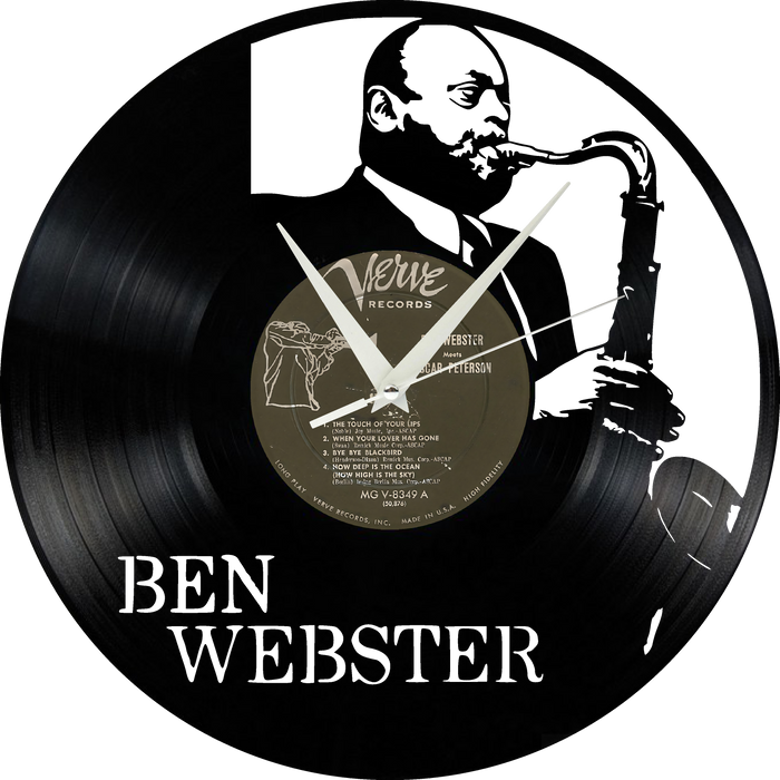 Ben Webster Laser Cut Vinyl Record artist representation or vinyl clock