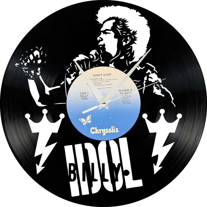 Billy Idol Laser Cut Vinyl Record artist representation or vinyl clock