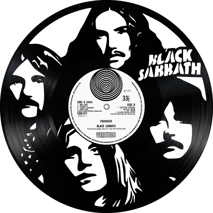 black sabbath Laser Cut Vinyl Record artist representation or vinyl clock