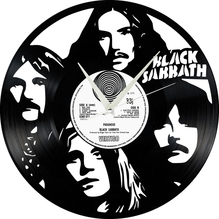 black sabbath Laser Cut Vinyl Record artist representation or vinyl clock