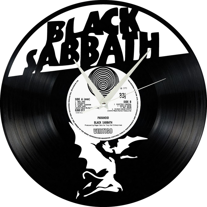 black sabbath Laser Cut Vinyl Record artist representation or vinyl clock