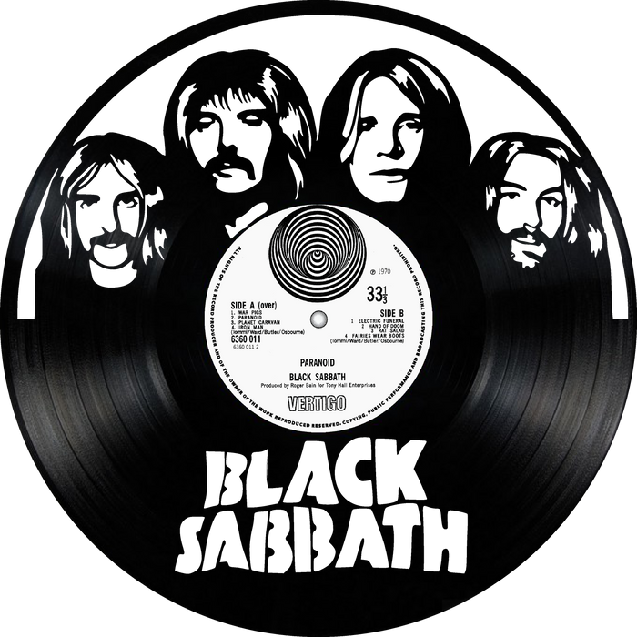black sabbath Laser Cut Vinyl Record artist representation or vinyl clock