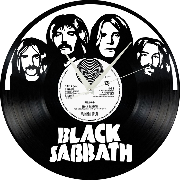 black sabbath Laser Cut Vinyl Record artist representation or vinyl clock