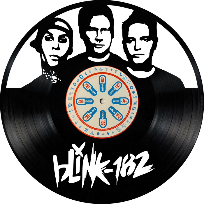 blink 182 Laser Cut Vinyl Record artist representation or vinyl clock