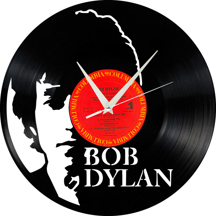 bob dylan Laser Cut Vinyl Record artist representation or vinyl clock