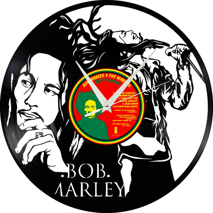 bob marley Laser Cut Vinyl Record artist representation or vinyl clock