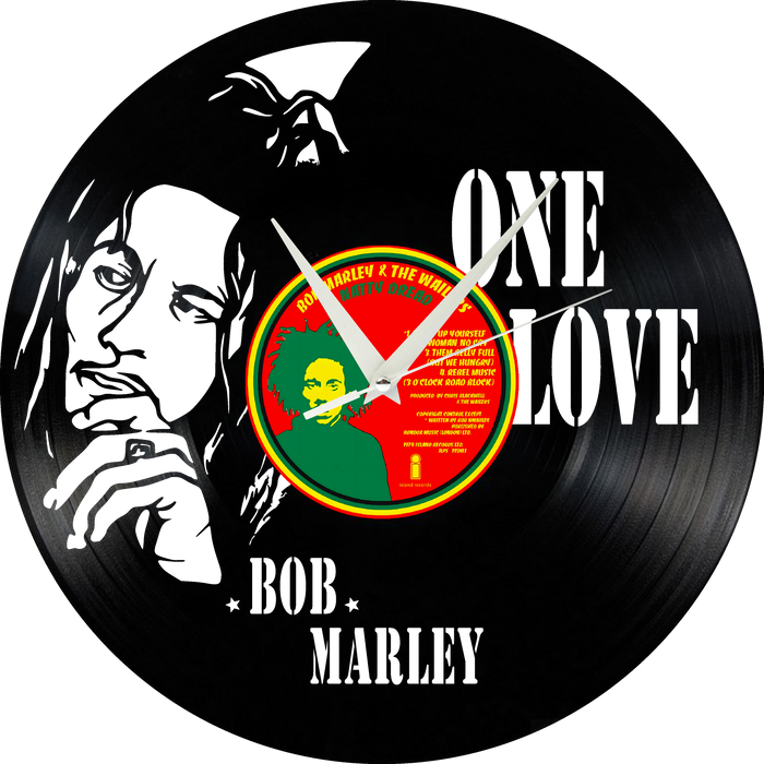 bob marley Laser Cut Vinyl Record artist representation or vinyl clock