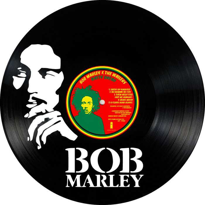 bob marley Laser Cut Vinyl Record artist representation or vinyl clock