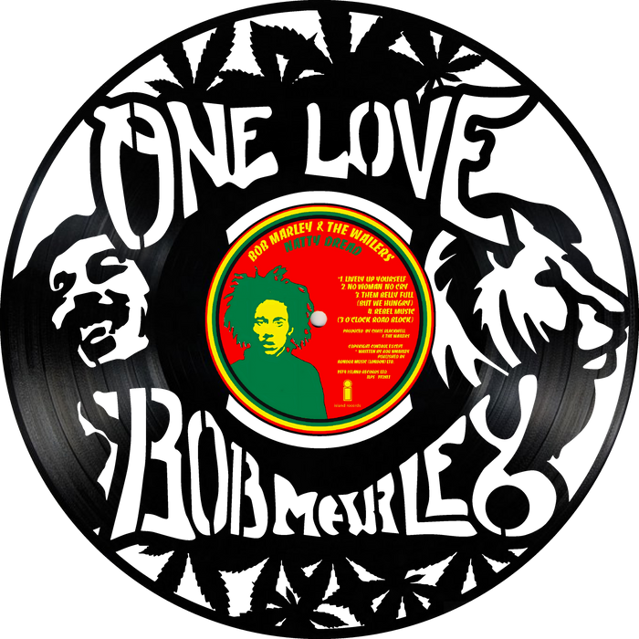 bob marley Laser Cut Vinyl Record artist representation or vinyl clock