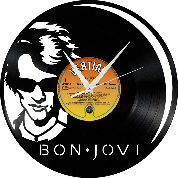 bon jovi Laser Cut Vinyl Record artist representation or vinyl clock