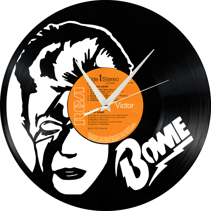 bowie Laser Cut Vinyl Record artist representation or vinyl clock