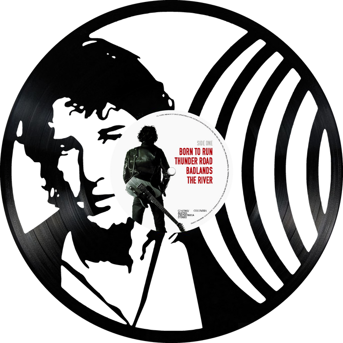 Bruce springsteen Laser Cut Vinyl Record artist representation or vinyl clock