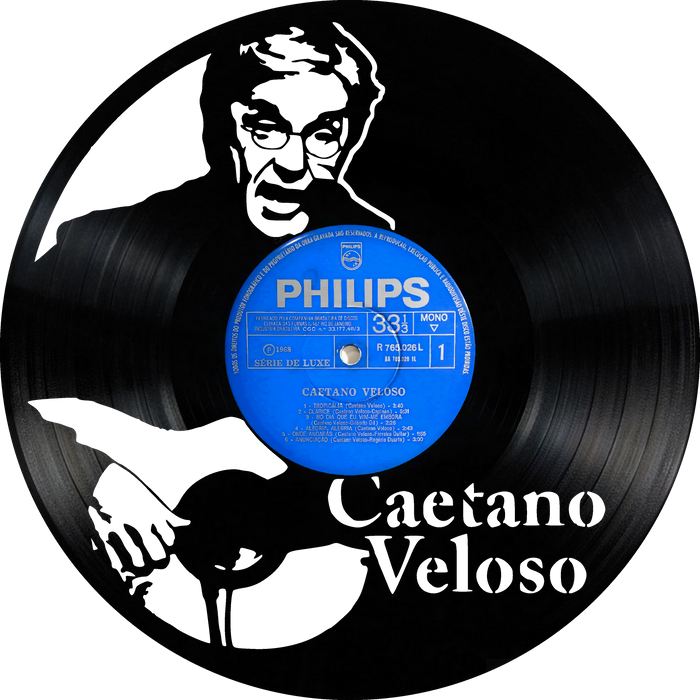 caetano veloso Laser Cut Vinyl Record artist representation or vinyl clock