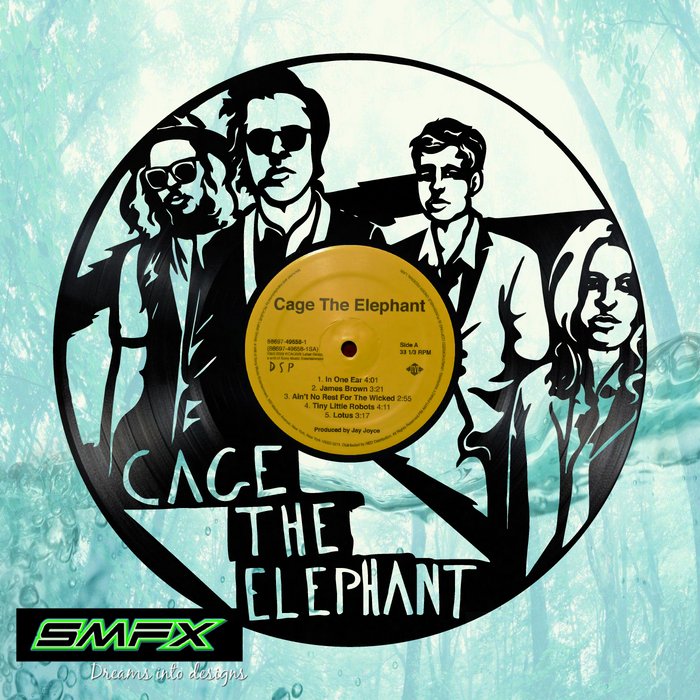 cage the elephant Laser Cut Vinyl Record artist representation or vinyl clock