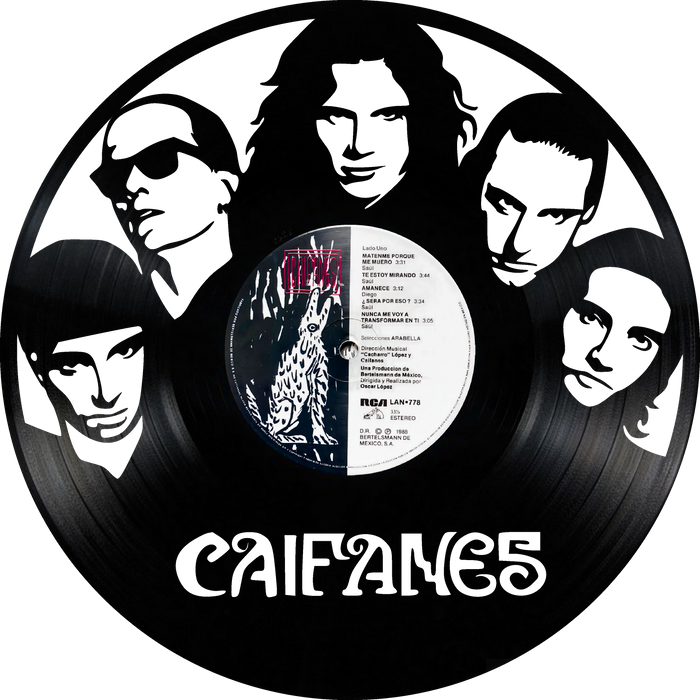 caifanes Laser Cut Vinyl Record artist representation or vinyl clock