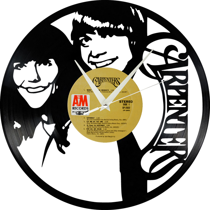 carpenters Laser Cut Vinyl Record artist representation or vinyl clock