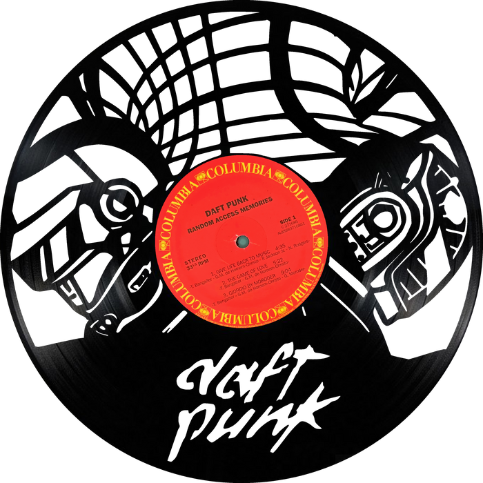 daft punk Laser Cut Vinyl Record artist representation or vinyl clock