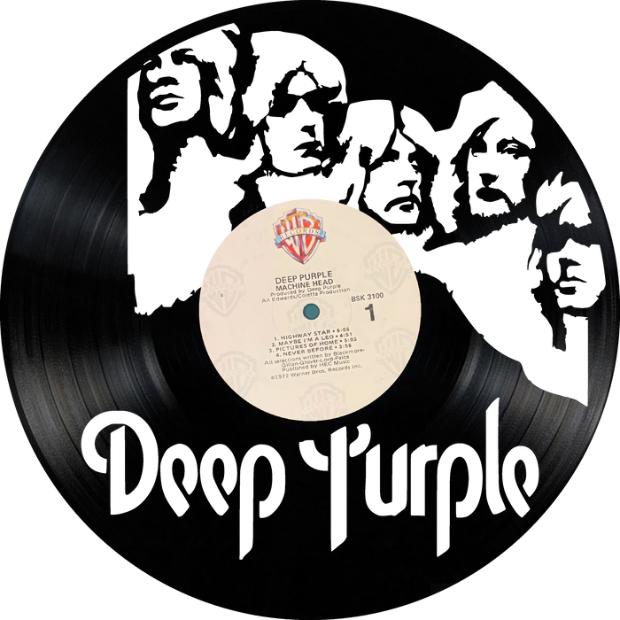 deep purple Laser Cut Vinyl Record artist representation or vinyl clock