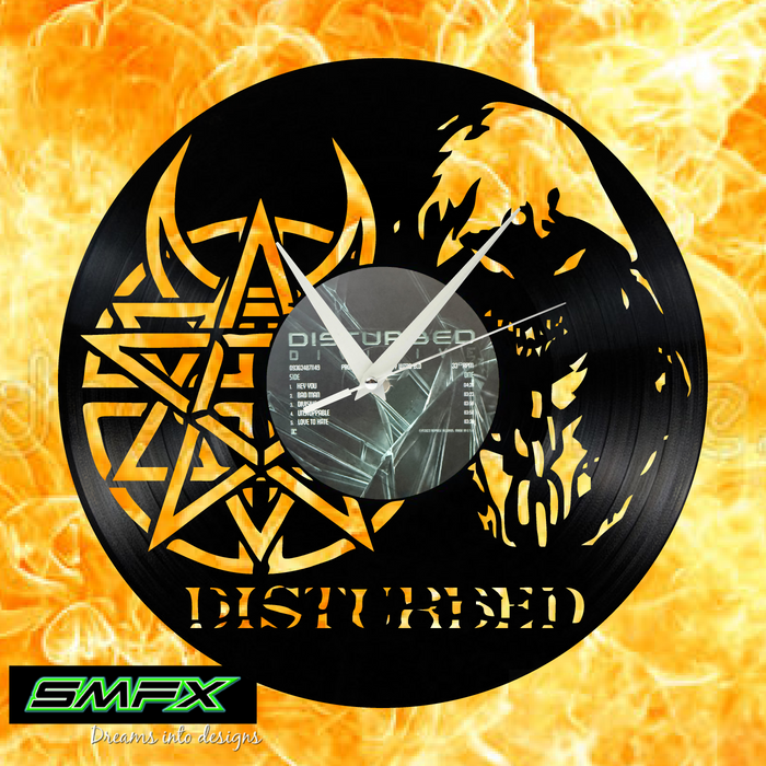 disturbed Laser Cut Vinyl Record artist representation or vinyl clock