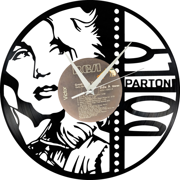 dolly parton Laser Cut Vinyl Record artist representation or vinyl clock