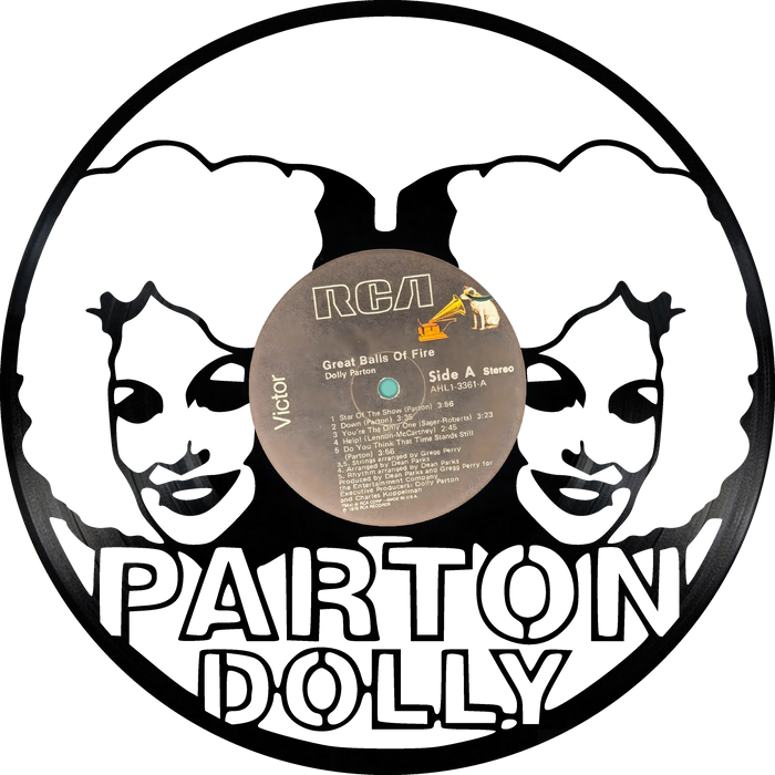 dolly parton Laser Cut Vinyl Record artist representation or vinyl clock