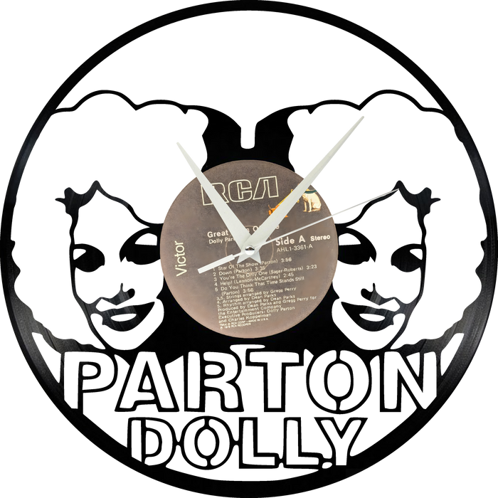 dolly parton Laser Cut Vinyl Record artist representation or vinyl clock