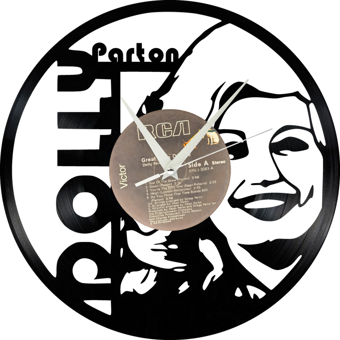 dolly parton Laser Cut Vinyl Record artist representation or vinyl clock