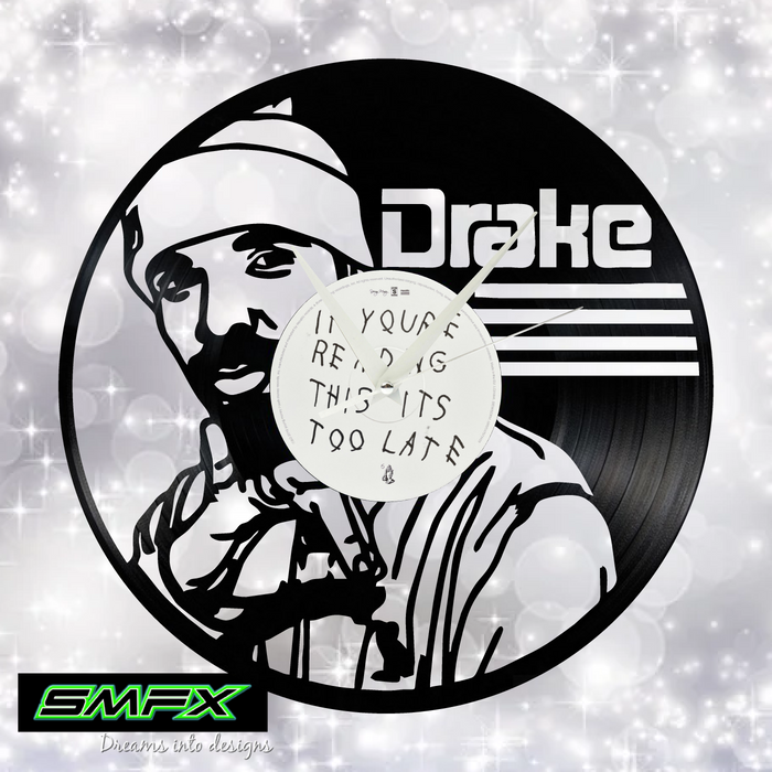 Drake Laser Cut Vinyl Record artist representation or vinyl clock