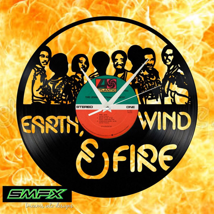 earth wind and fire Laser Cut Vinyl Record artist representation or vinyl clock