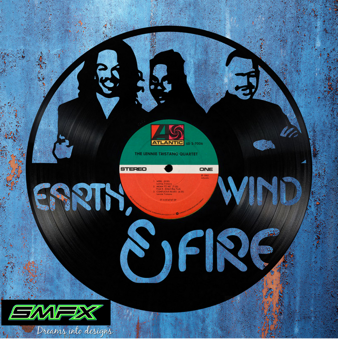 earth wind and fire Laser Cut Vinyl Record artist representation or vinyl clock