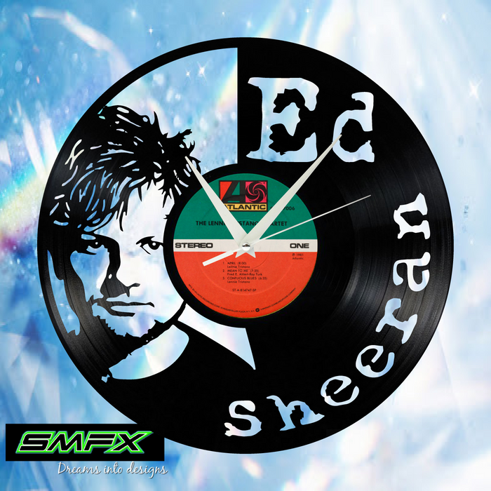 ed sheeran Laser Cut Vinyl Record artist representation or vinyl clock