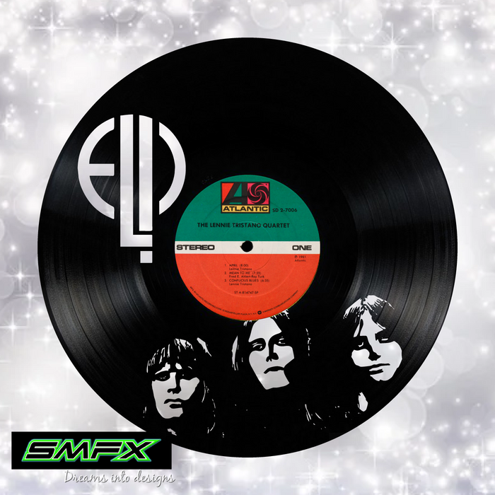 emerson lake and palmer Laser Cut Vinyl Record artist representation or vinyl clock
