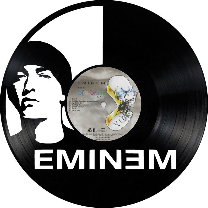eminem Laser Cut Vinyl Record artist representation or vinyl clock
