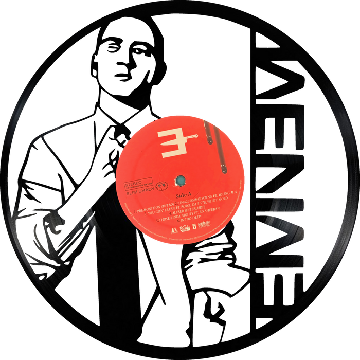 eminem Laser Cut Vinyl Record artist representation or vinyl clock