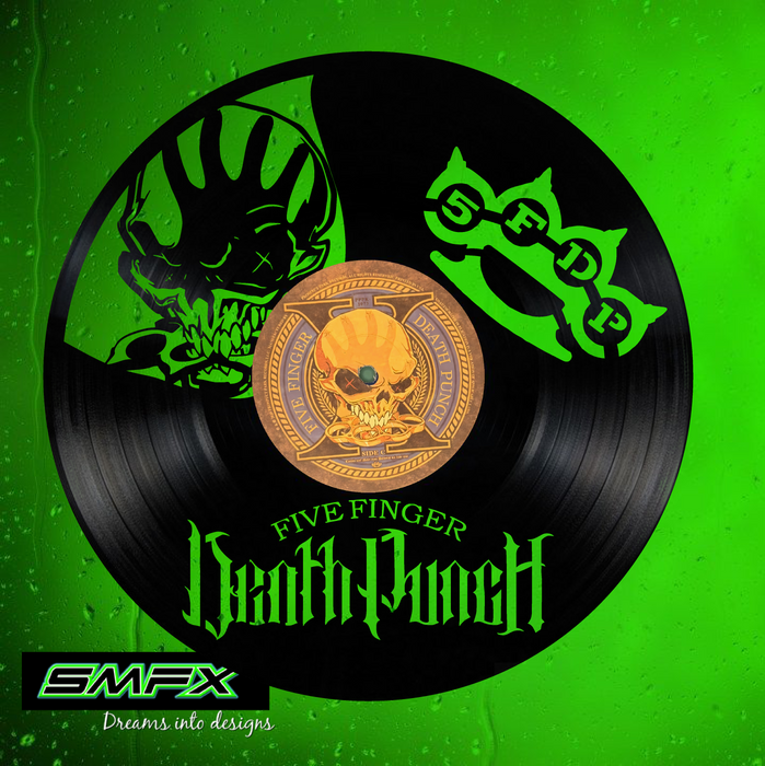 five finger death punch Laser Cut Vinyl Record artist representation or vinyl clock