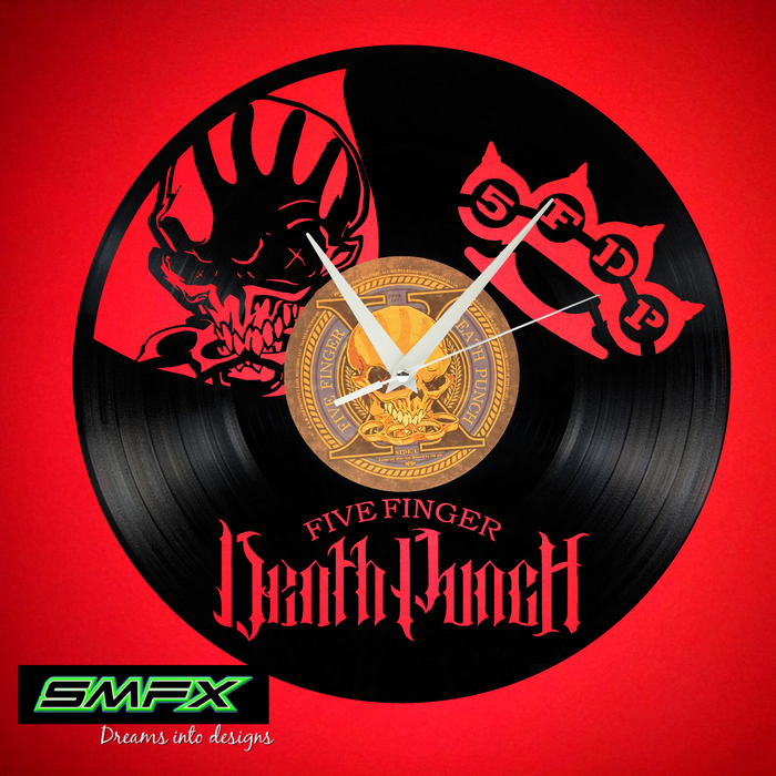 five finger death punch Laser Cut Vinyl Record artist representation or vinyl clock