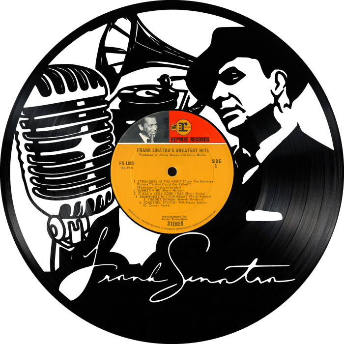 FRANK SINATRA Laser Cut Vinyl Record artist representation or vinyl clock