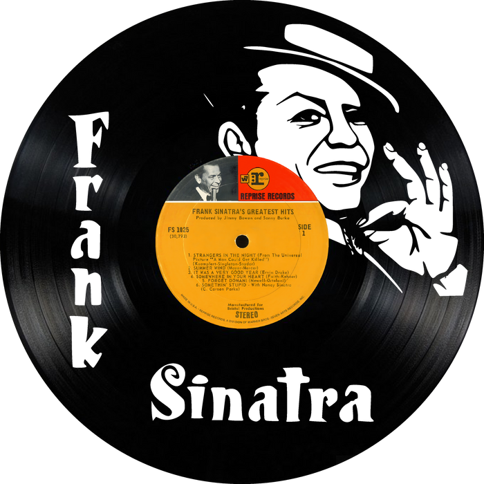 FRANK SINATRA Laser Cut Vinyl Record artist representation or vinyl clock