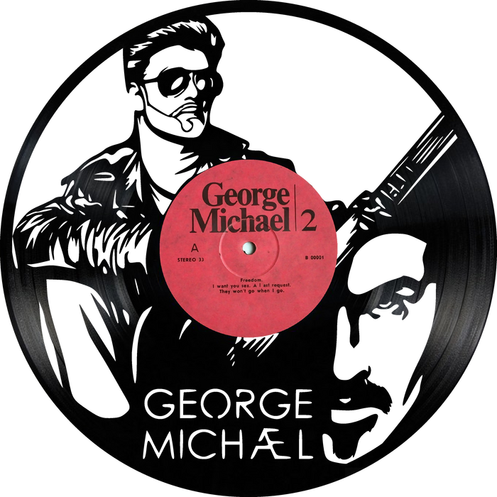 George Michael Laser Cut Vinyl Record artist representation or vinyl clock