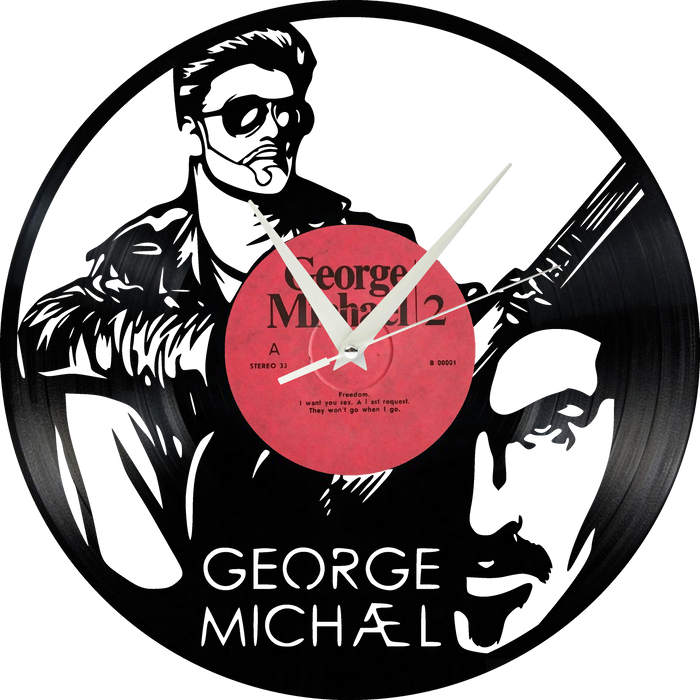 George Michael Laser Cut Vinyl Record artist representation or vinyl clock