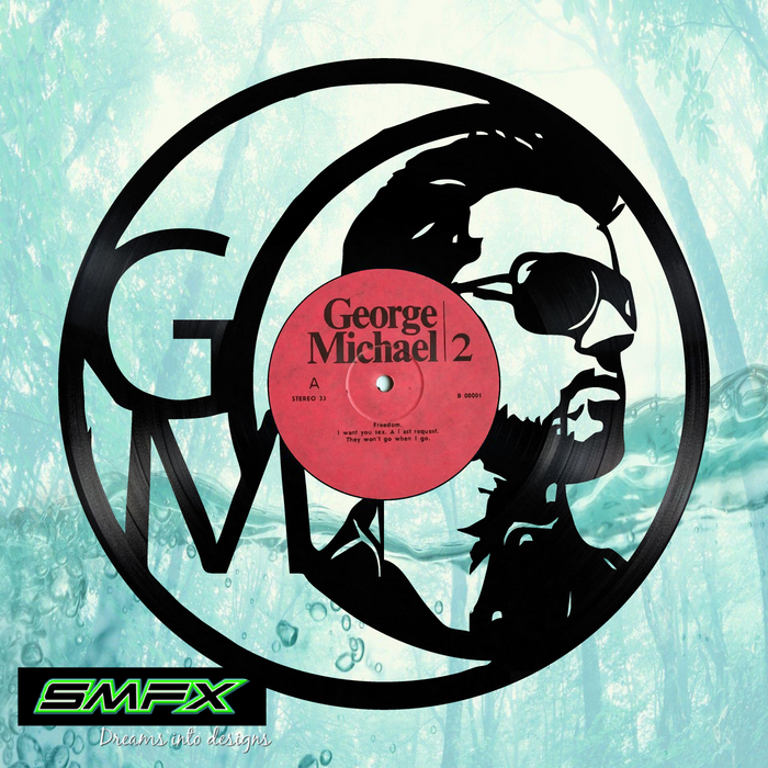 george michael Laser Cut Vinyl Record artist representation or vinyl clock