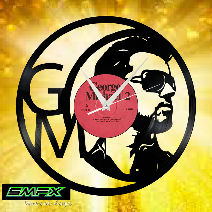 george michael Laser Cut Vinyl Record artist representation or vinyl clock