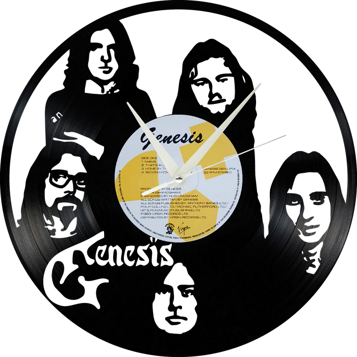 genesis Laser Cut Vinyl Record artist representation or vinyl clock