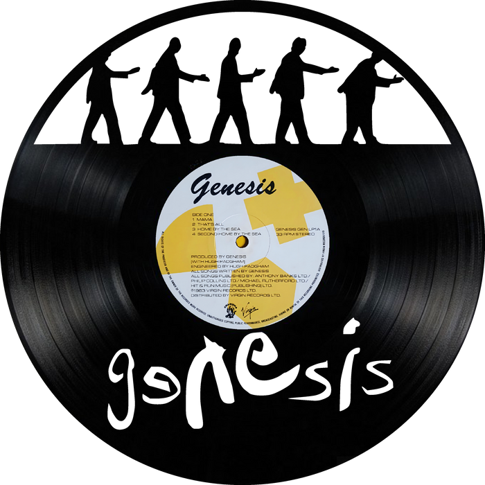 genesis Laser Cut Vinyl Record artist representation or vinyl clock