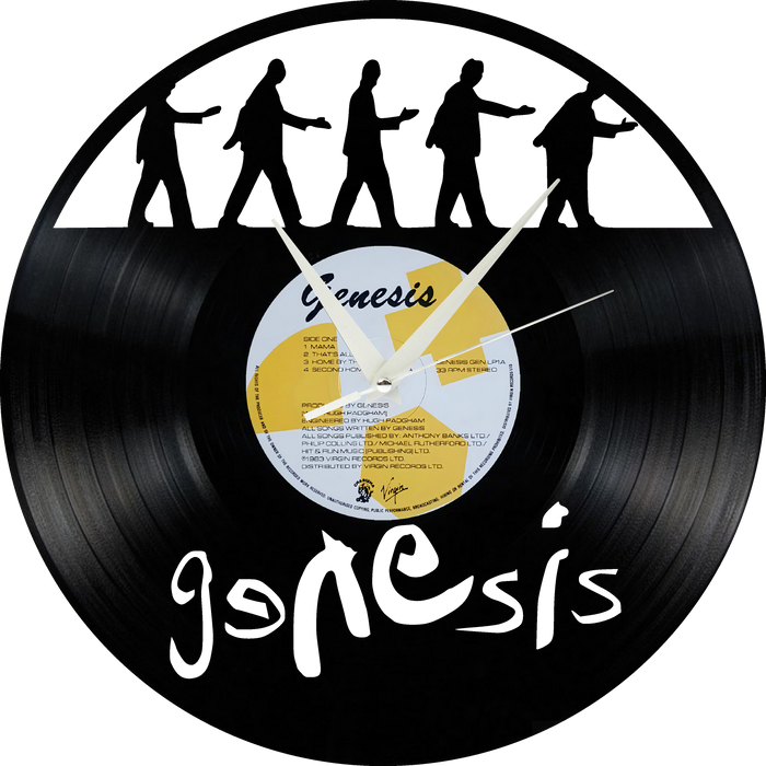 genesis Laser Cut Vinyl Record artist representation or vinyl clock