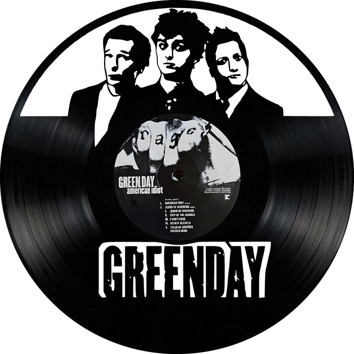 Greenday Green Day Laser Cut Vinyl Record artist representation or vinyl clock