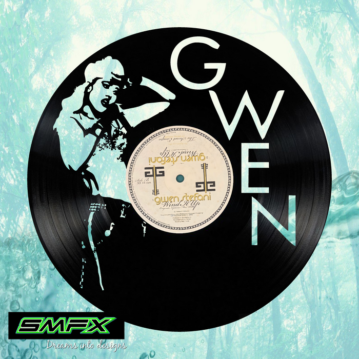 gwen stefani Laser Cut Vinyl Record artist representation or vinyl clock