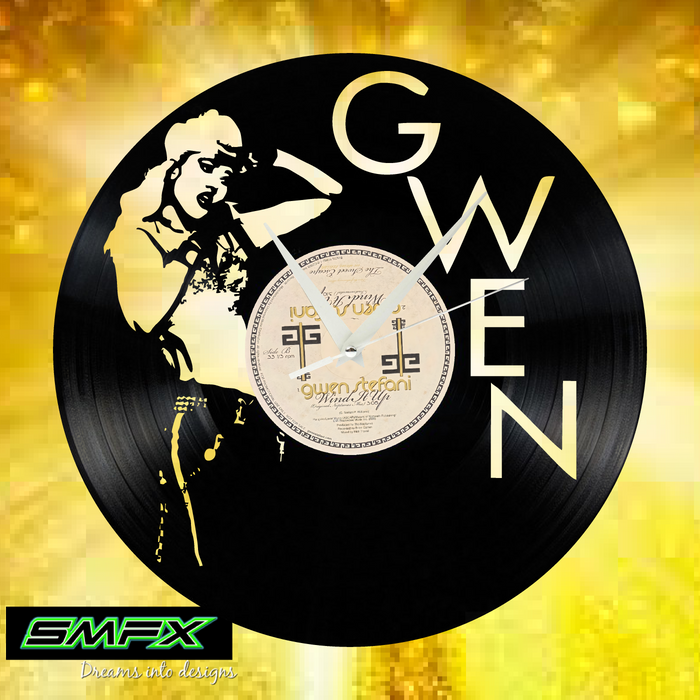 gwen stefani Laser Cut Vinyl Record artist representation or vinyl clock