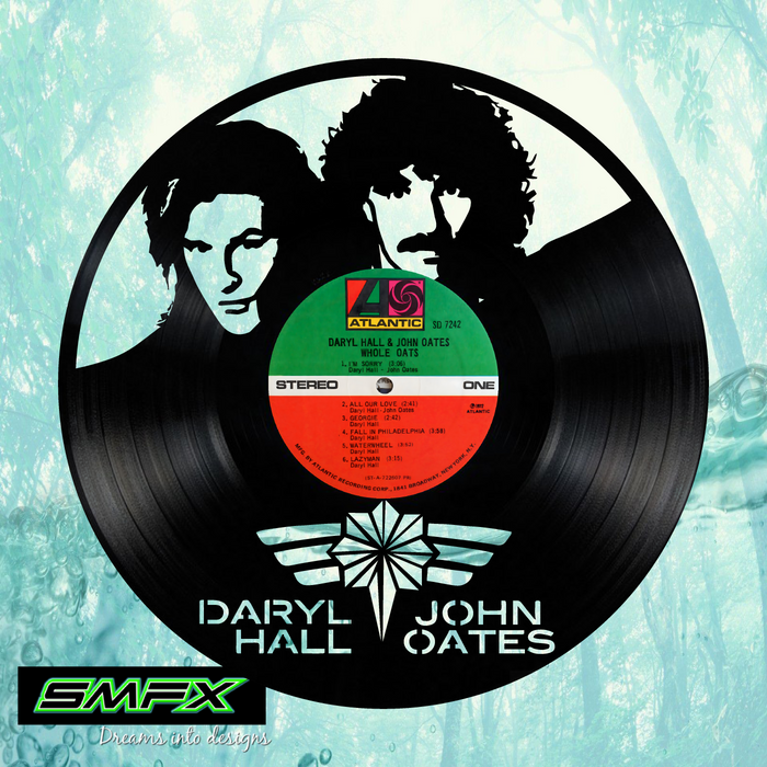 hall and oats Laser Cut Vinyl Record artist representation or vinyl clock