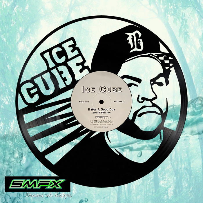 ice cube Laser Cut Vinyl Record artist representation or vinyl clock
